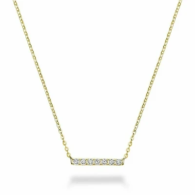 Diamond Bar Necklace 0.10CTDI Yellow Gold