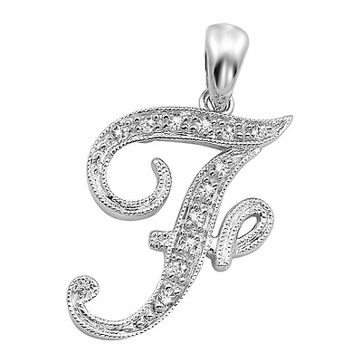 SCRIPT F 10K 0.05CTDI White Gold