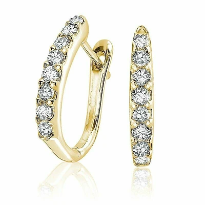 Diamond Huggie Earrings 0.32CTDI Yellow Gold