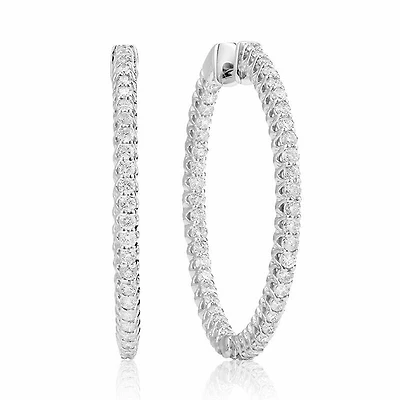 Inside-Out Diamond Hoop Earrings 1.00CTDI White Gold