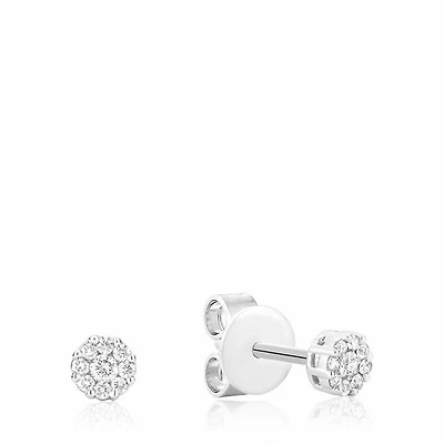 Cluster Diamond Stud Earrings Gold