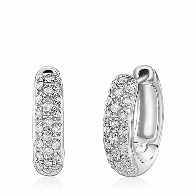 Diamond Pave Huggie Earrings 0.23CTDI Gold