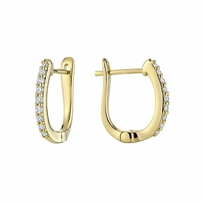 Diamond Huggie Earrings Yellow Gold