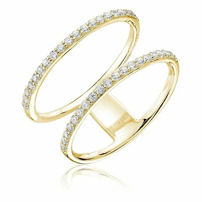 Open Split Shank Diamond Fashion Ring Yellow Gold