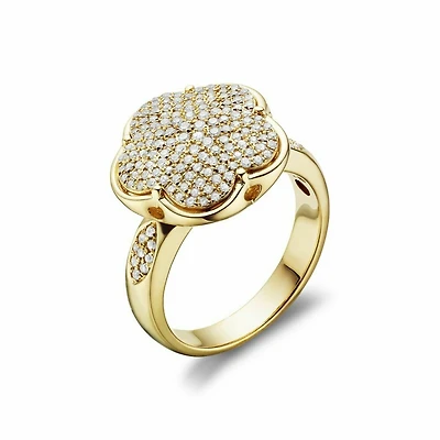 Flower Mount Diamond Fashion Ring 0.50CTDI Yellow Gold