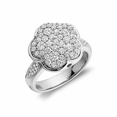 Flower Mount Diamond Fashion Ring 1.00CTDI White Gold