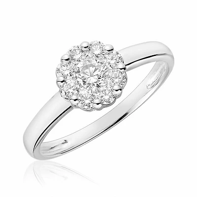 Cluster Mount Diamond Ring 0.10CTDI White Gold