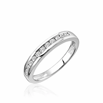 Channel Set Diamond Band 0.10CTDI White Gold