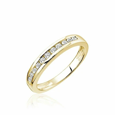 Channel Set Diamond Band 0.10CTDI Yellow Gold