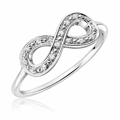 Diamond Infinity Ring White Gold