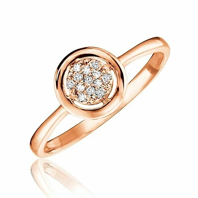 Circle Fashion Diamond Ring Rose Gold