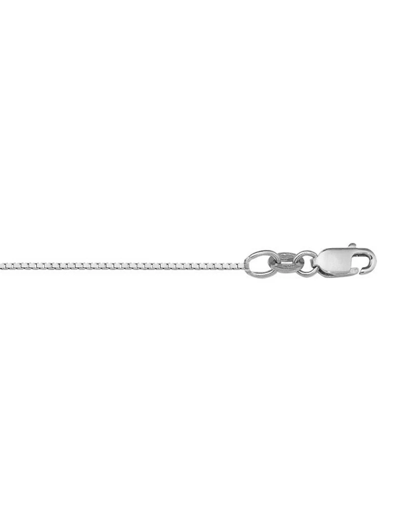 White Gold Solid Box Link Chain 10KT