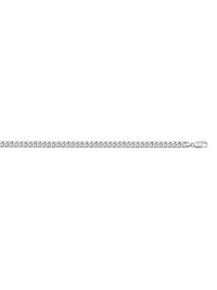 White Gold Solid Flat Beveled Link Chain 10KT