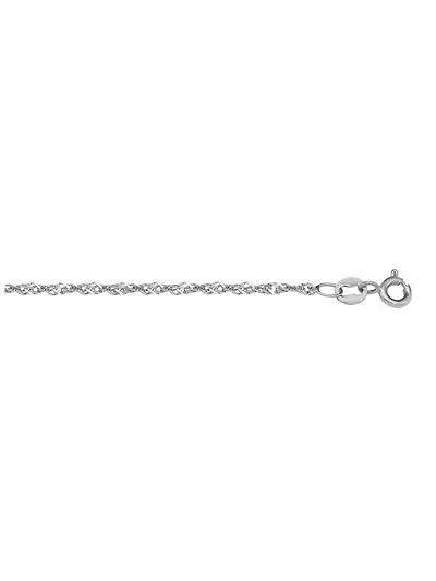 White Gold Solid Singapore Link Chain 14KT