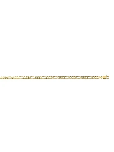 Yellow Gold Hollow Figaro Link Bracelet 10KT