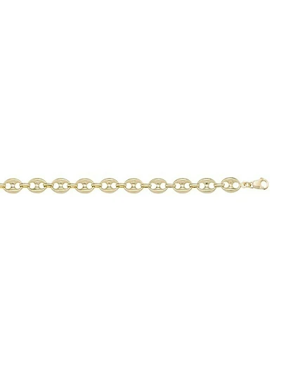 Yellow Gold Hollow Puffed Anchor Link Bracelet 10KT