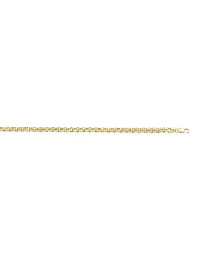 Yellow Gold Hollow Rolo Link Bracelet 10KT