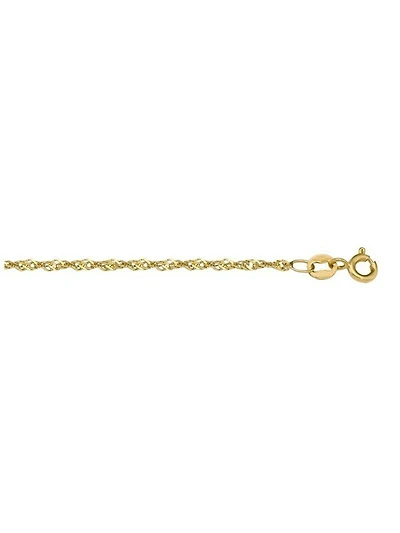 Yellow Gold Lightly Plated Solid Singapore Link Chain 10KT