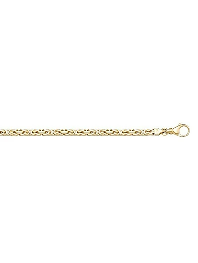 Yellow Gold Solid Byzantine Link Bracelet 14KT & 18KT