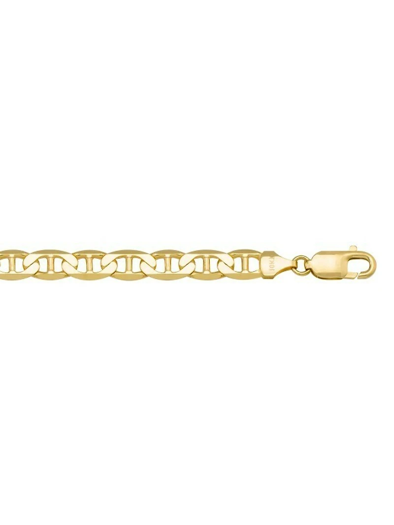 Yellow Gold Solid Flat Beveled Link Chain 10KT