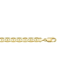 Yellow Gold Solid Flat Beveled Link Chain 10KT