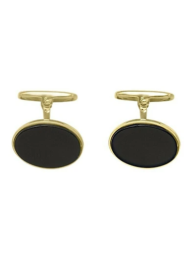 Yellow Gold Onyx Cufflinks 18KT