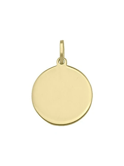 Yellow Gold 16mm Round Tag Pendant 14KT