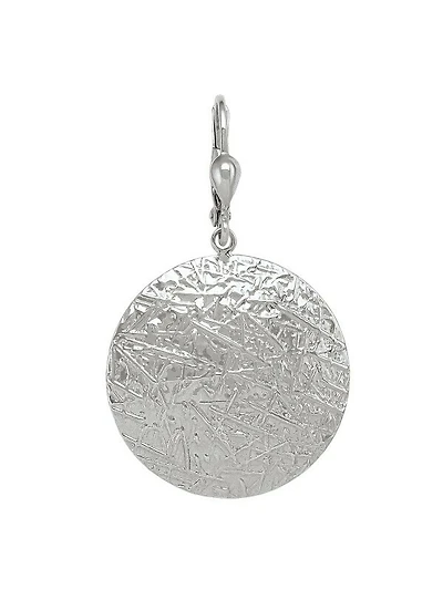 White Gold Textured Disc Earring 10KT