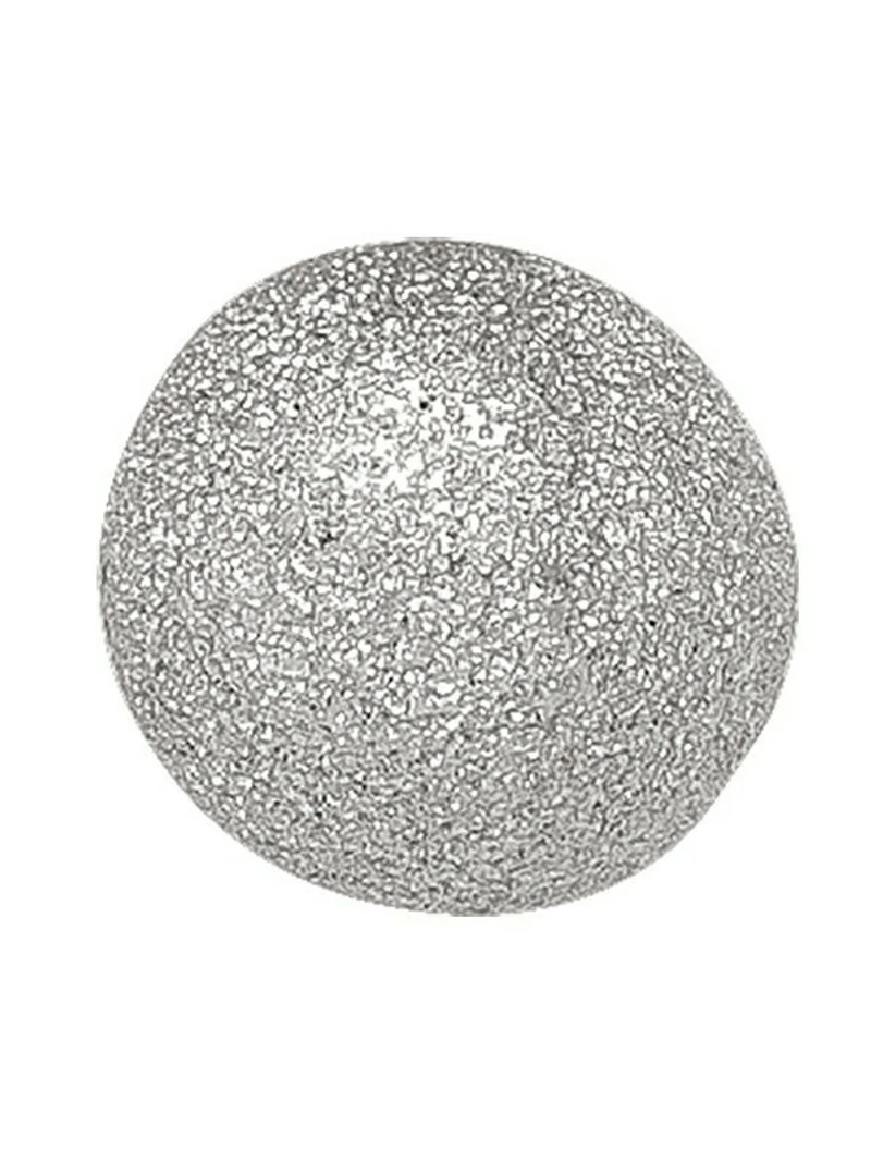 White Gold Satin Finish Ball Stud Earring 14KT