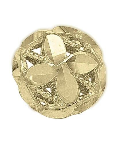 Yellow Gold Diamond Cut Ball Stud Earring 18KT
