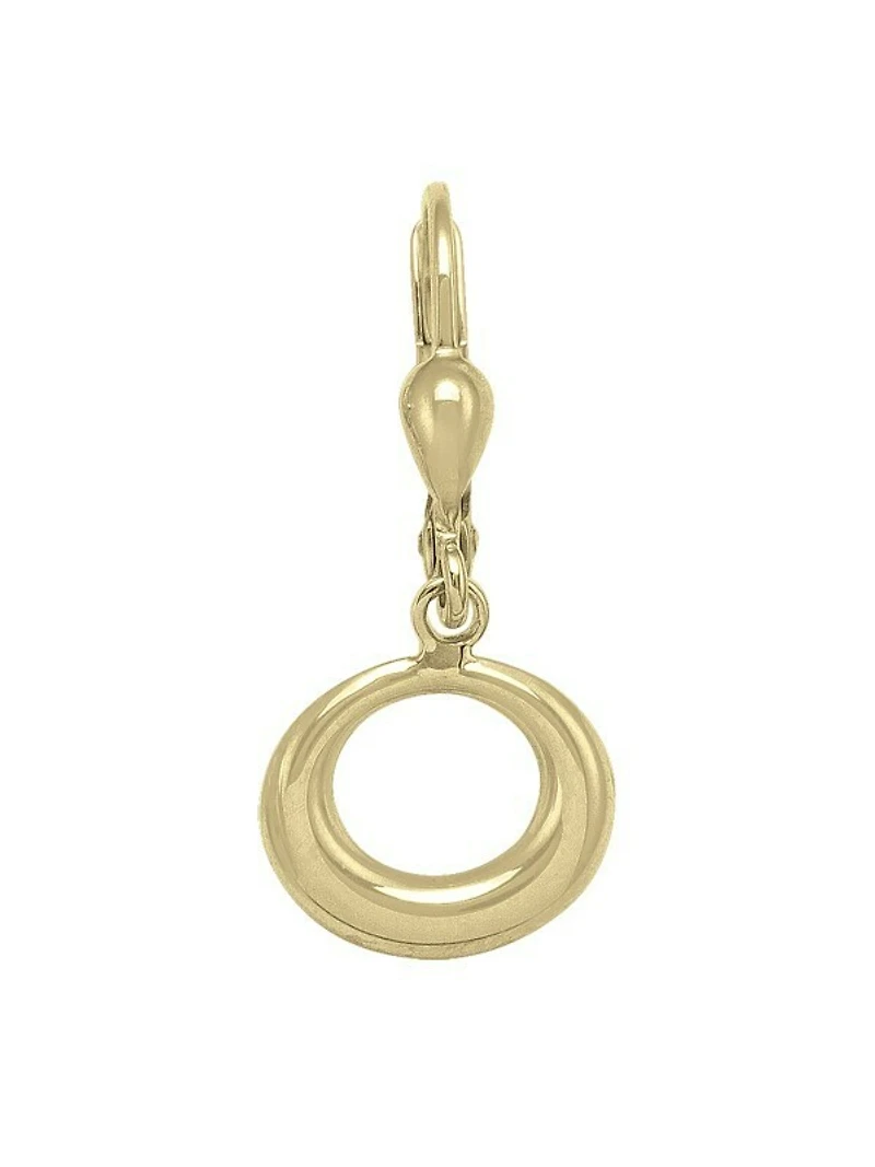 Yellow Gold Fancy Circle Drop Earring 10KT