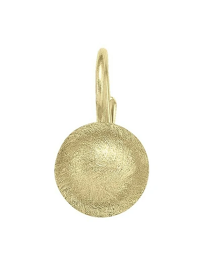 Yellow Gold Satin Finish French Back Ball Earring 14KT