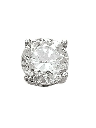 White Gold 6mm CZ Stud Earring 10KT