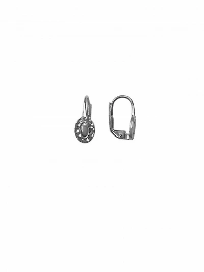 White Gold Oval Drop Earring 10KT