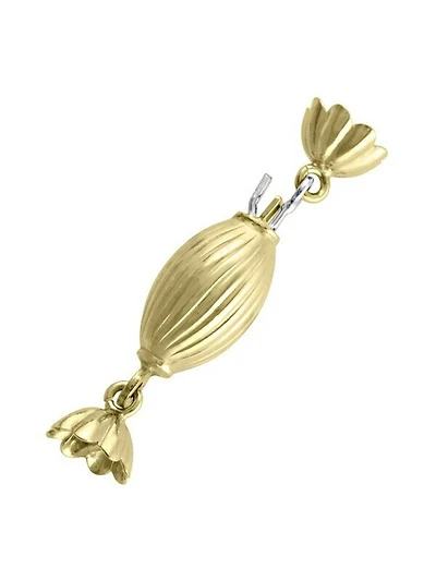 Yellow Gold Fancy Pearl Clasp Finding 18KT