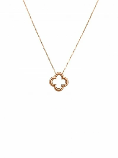 Pink Gold Clover Necklace-18" 14KT