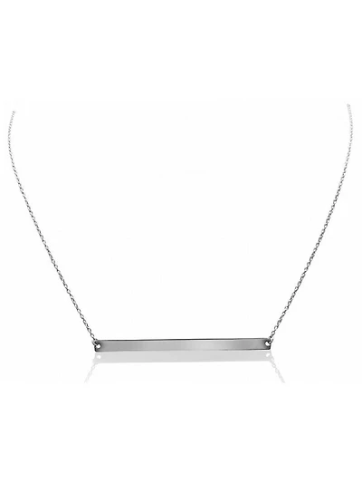 White Gold Bar Necklace 14KT