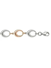 Pink And White Gold Two Tone Fancy Hollow Link Necklace 10KT