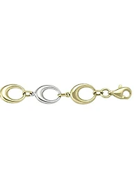 Yellow And White Gold Two Tone Fancy Hollow Link Necklace 10KT