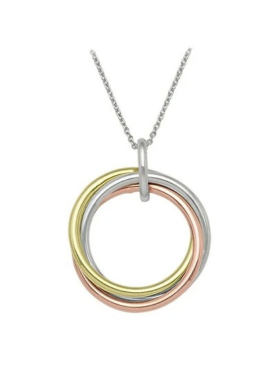 Yellow, White & Rose Gold Tri Colour Love Knot Necklace 10KT