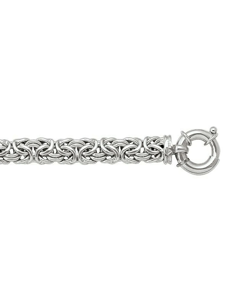 White Gold Hollow Byzantine Link Bracelet 14KT