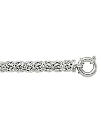 White Gold Hollow Byzantine Link Bracelet 14KT