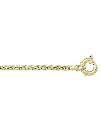 Yellow Gold Hollow Wheat Link Necklace 10KT
