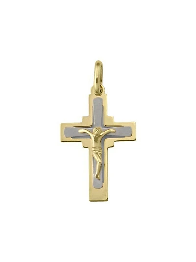 Yellow And White Gold Crucifix 18KT
