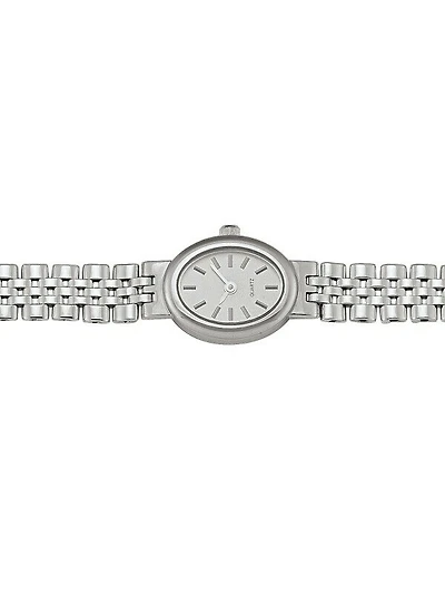 Ladies White Gold Oval Face Watch 14KT & 18KT