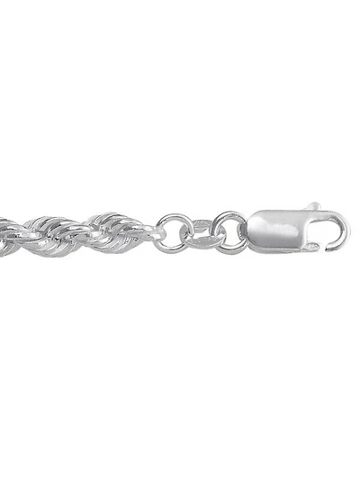 Silver Hollow Rope Link Chain