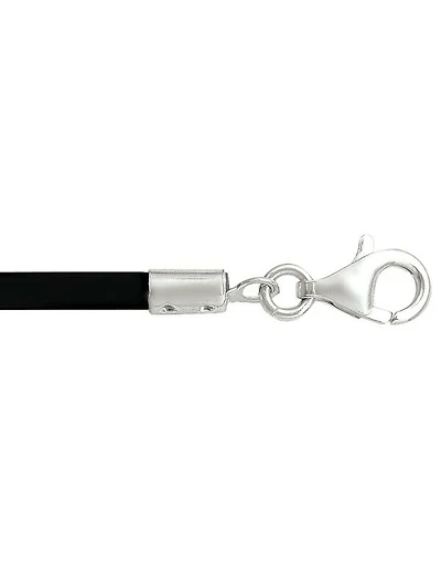 Silver Rubber Cord Necklace