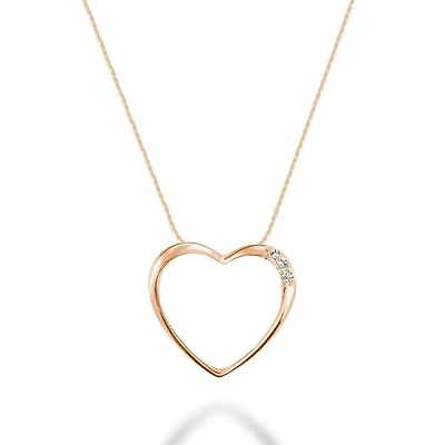 Diamond Heart Pendant 0.03CTDI Yellow Gold