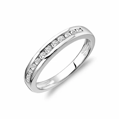 Channel Set Diamond Band 14KT White Gold 0.75 CTDI