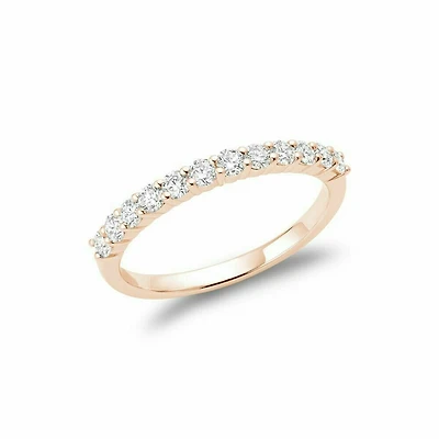 Shared Claw Semi Eternity Diamond Band 14KT Rose Gold 0.25 carat TDW - 0.50 CT TDW